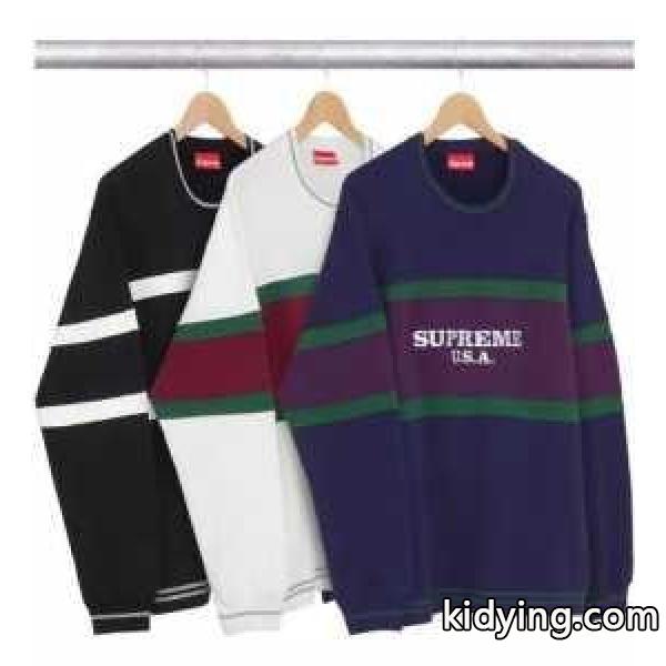 Supreme 16fwCenter Stripe Crewneck パーカー 男女兼用_シュプリーム SUPREME_ブランド コピー 激安(日本最大級)-0
