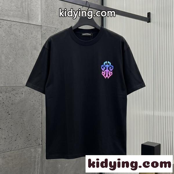 CHROME HEARTS コピー クロムハーツ コピー グラデーションホースシューTEE ネオンロゴ バックプリント半袖 注目度高め-7