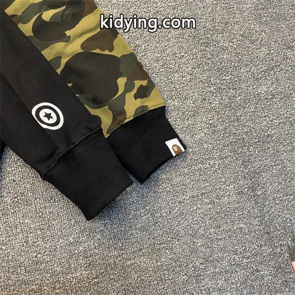 BAPE コピー 秋冬 個性 トレンディ ブラック × カモフラージュ シャーク 連帽 ジップアップ ベイプ-7