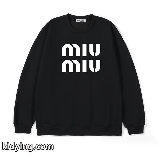 MIUMIU ミュウミュウ コピー 2025年秋冬 ロゴデザイン ゆったりシルエット 裏毛 スウェット-0