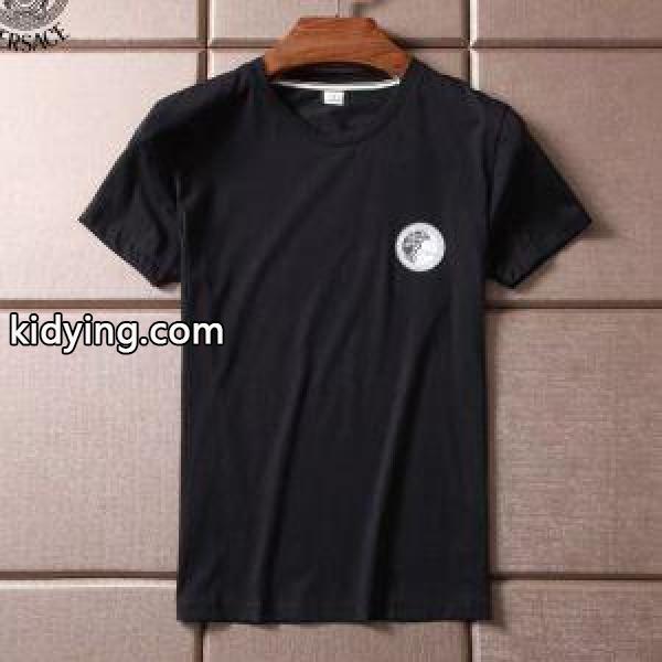 話題の新作到着！ヴェルサーチｔシャツVERSACEスーパーコピーブラック白無地シャツ通気性抜群-0
