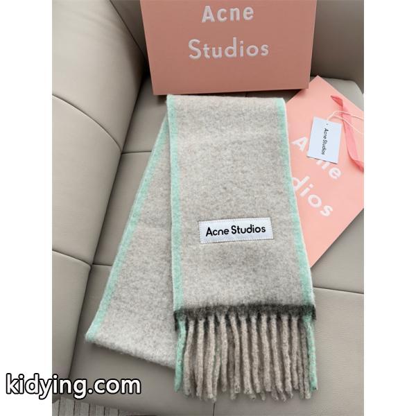 ACNE STUDIOS アクネ ストゥディオズ コピー 秋冬 落ち着き ベージュ ロゴ マフラー ナチュラル-4
