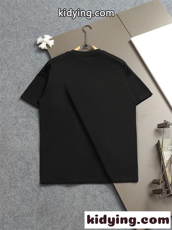 高評価話題 ブラック 刺繍 LOEWE ロエベ コピー ミニマル 上品 カジュアル 半袖Tシャツ-8