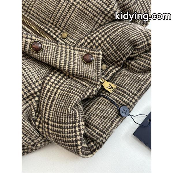 LV 新作 ルイヴィトン綿ジャケットスーパーコピー26SS 防寒性抜群ツイードチェックのスタンドカラー-5