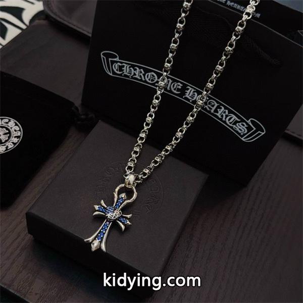 2026新登場 ブルーストーンクロス CHROME HEARTS クロムハーツ コピー ネックレス 上質-3