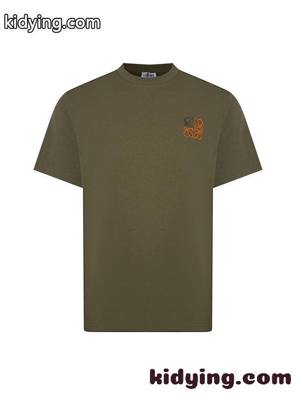 今季注目 LOEWE ロエベ コピー Tシャツ メンズ ワンポイント刺繍 半袖 ミニマル人気トップス-2