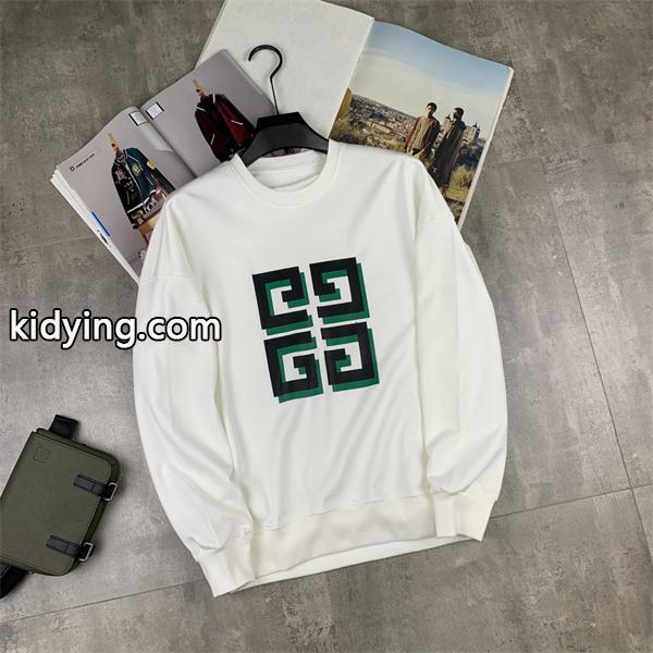 GIVENCHY コピー 2025秋冬コーデ 万能 洗練スタイル ホワイト 緑 4G ロゴ パーカー ジバンシー-1