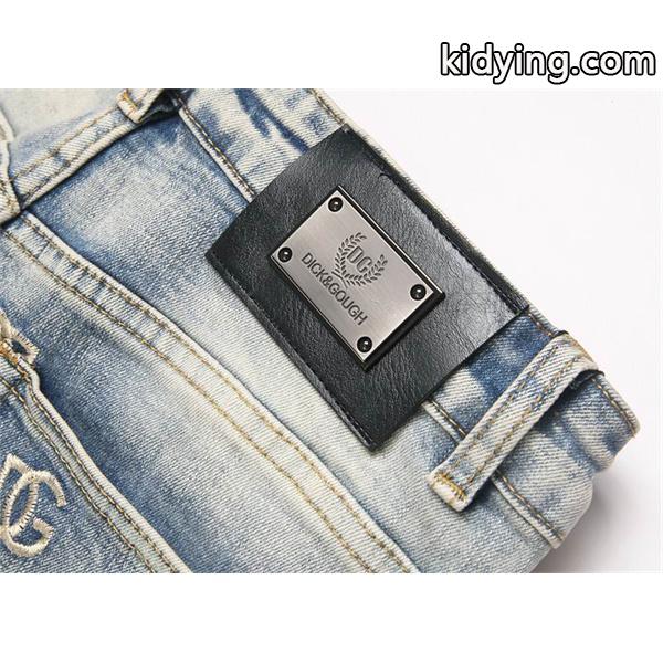 ドルチェ & ガッバーナ DOLCE & GABBANA コピー 秋冬 注目 ライトブルー 多刺繍 DG ロゴ デニムパンツ-5
