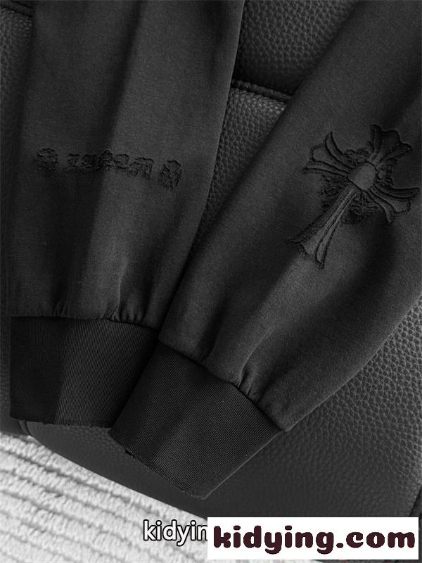 注目集結 CHROME HEARTS クロムハーツ コピー ブラック 立体エンボス モード感演出 メンズ 長袖Tシャツ-4