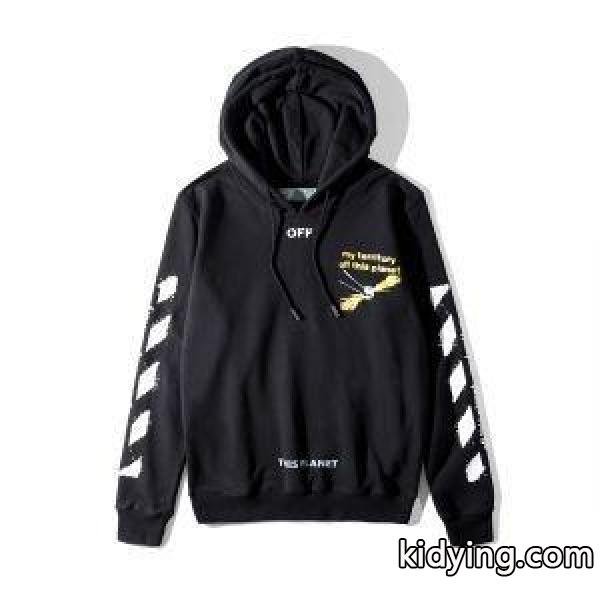 軽くて暖かいオフホワイトパーカーコピーOff-White【SALE中】メンズプルオーバーパーカーフード付き-0