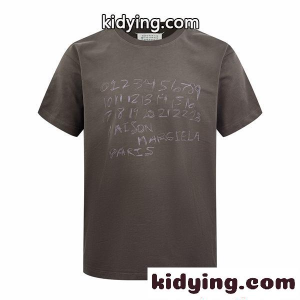 Maison Margiela メゾン マルジェラ コピー 話題集中 ベージュ アートテイスト モードカジュアル 半袖Tシャツ-1