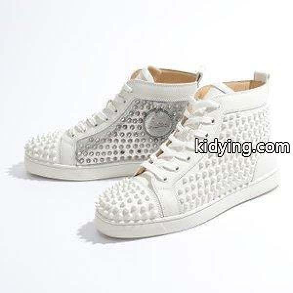 Christian Louboutin クリスチャンルブタン 1180206 YANG LOUIS FLAT スパイク スタッズ装飾 レザー ハイカット スニーカー シューズ 靴 カラーW083 :300519209:インポートセレクト musee - 通販ショッピング-0