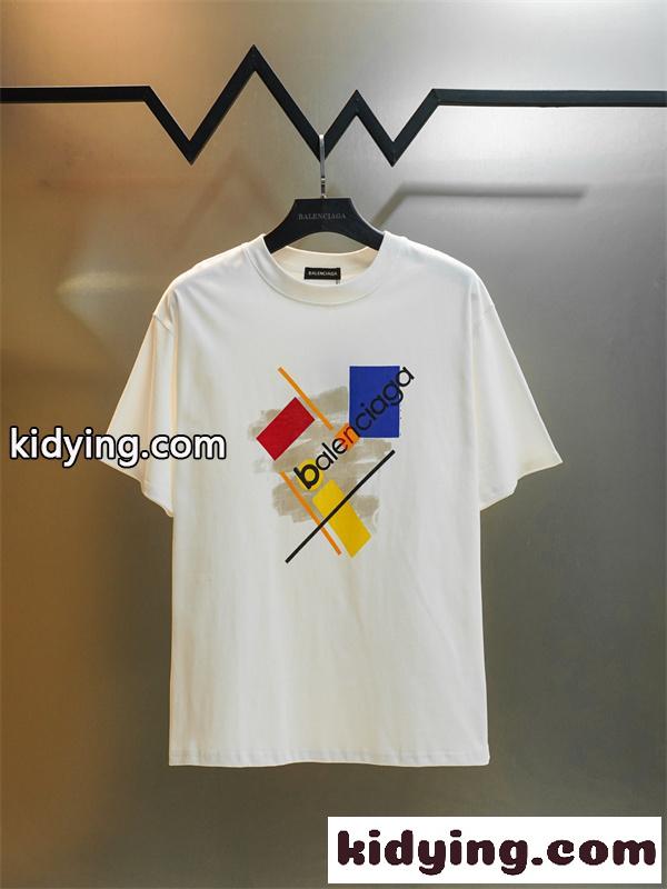 ジオメトリックプリント ストリートファッション 話題アイテム BALENCIAGA バレンシアガ コピー 半袖Tシャツ 上質デザイン-1