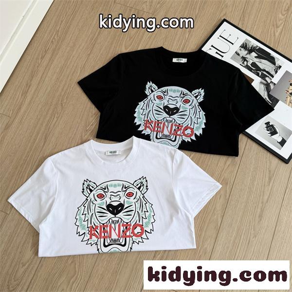 2026新作 フロントアート クルーネック 個性派デザイン KENZO ケンゾー コピー グラフィックTシャツ-4