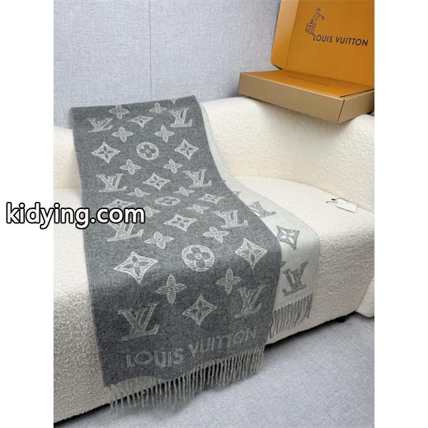 上品モノグラム LOUIS VUITTON ルイヴィトン コピー 大判ストール グレー配色 防寒対策-5