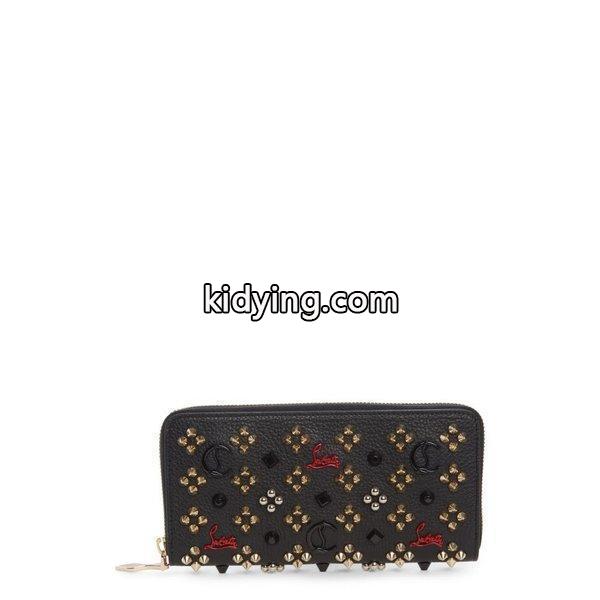 クリスチャン ルブタン CHRISTIAN LOUBOUTIN レディース 財布 Panettone Spiked Calfskin Wallet Black/ Red-Gold :dp3-5354978-728393:フェルマート エフ fermart ef - 通販ショッピング-0