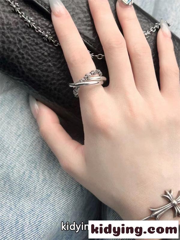 指輪 リング レディース メンズ シンプル クロス 細身 重ね付け セット アクセサリー 高見え カジュアル ギフト クロムハーツ コピー Chrome Hearts-3