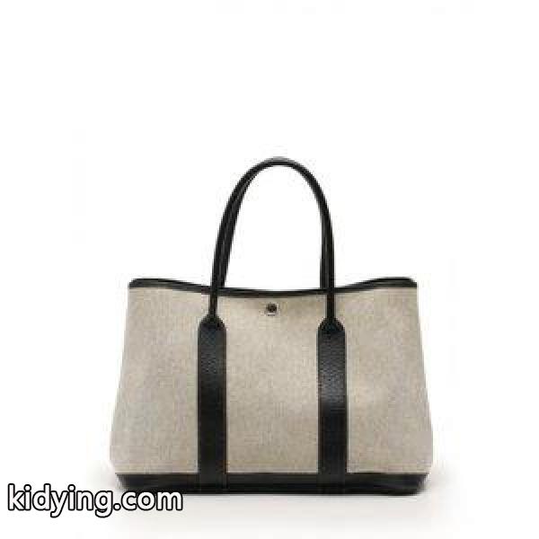 エルメス HERMES トートバッグ ガーデンパーティPM ボルデュック アイボリー 黒 トワルアッシュ レザー レディース 通販 ショッピング-0