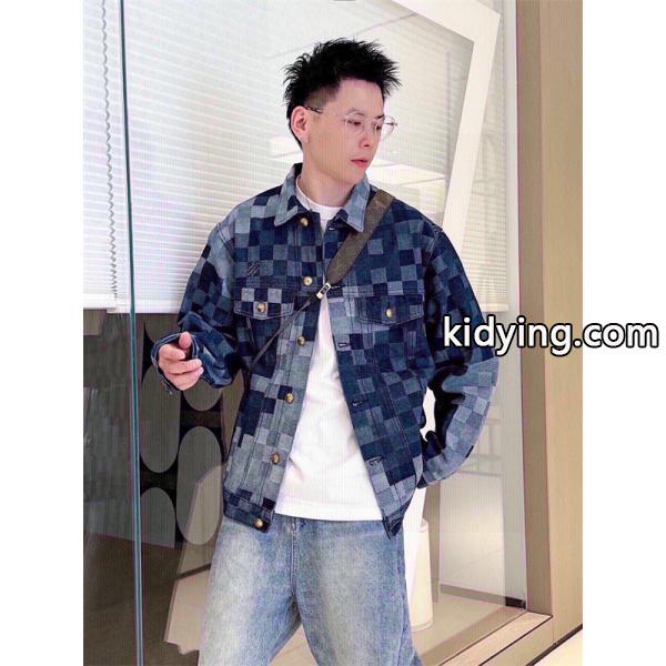 2026新作 トレンド チェック LOUIS VUITTON ルイヴィトン コピー デニム ジャケット 防風-2
