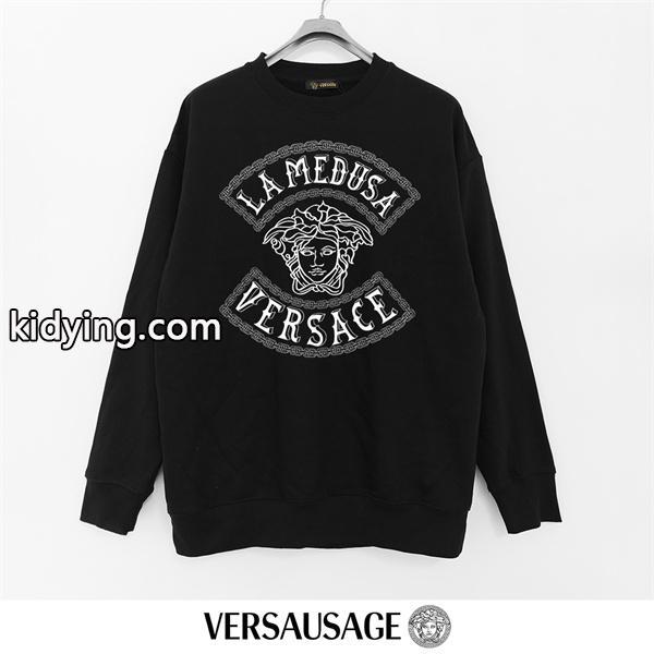 秋冬定番 ブラック スウェット クラシック 上品 新着 VERSACE ヴェルサーチ コピー-0