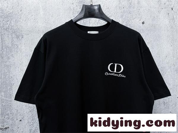 清潔感 軽やか 半袖 ディオール コピー Tシャツ ホワイト ブラック 刺繍 夏 Dior メンズ 夏 カジュアル-7
