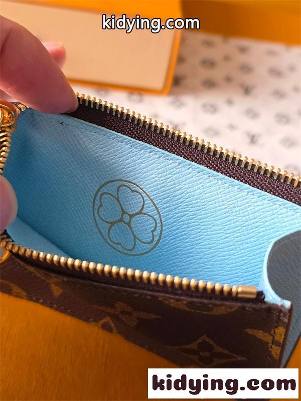 Louis Vuitton コピー ルイヴィトン M27770 カードケース モノグラム ブルー配色 チャーム付き コインケース ファスナー N級品 コンパクト財布 日本限定風-7