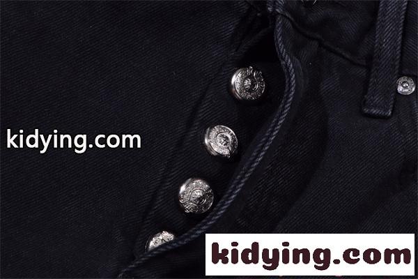 ブラック デニム パンツ クロムハーツ 偽物 CHROME HEARTS 個性派ストリート ダメージ風加工 高存在感-3
