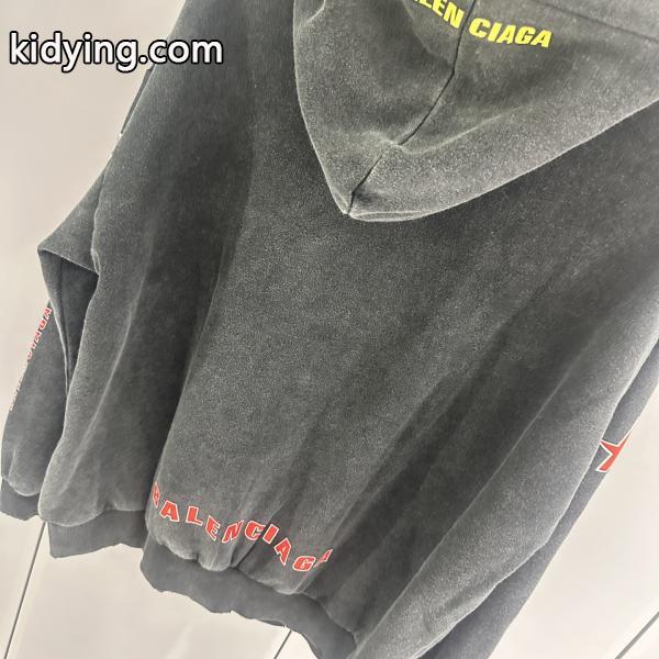 スタイリッシュ☆バレンシアガジップアップコピーBALENCIAGA SPONSOR LOGOS LARGE ZIP-UP HOODIE IN BLACK FADED-5