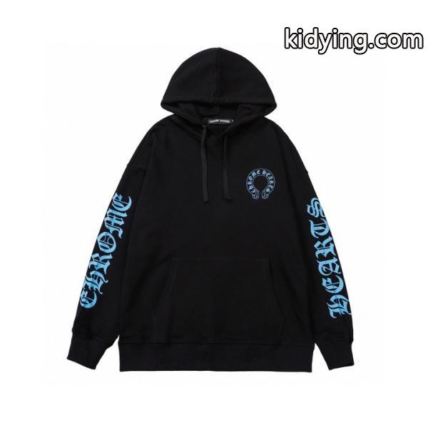 CHROME HEARTS 偽物 パーカー 爽快 魅力 ブルークロスデザイン ブラックホワイト クロムハーツ-2