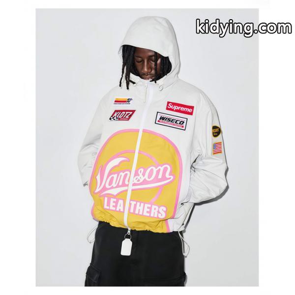 Supreme × Vanson 激安 FW25 GORE-TEX シェルジャケット メンズ 防水 刺繍ロゴ バイカー仕様 アウター (关键-6
