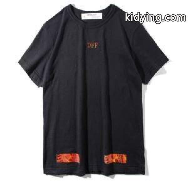 2018大人気Off-Whiteオフホワイトコピー激安　男女兼用Ｔシャツ　半袖シャツ　刺繍ロゴ付き　プリント　ブラック-0
