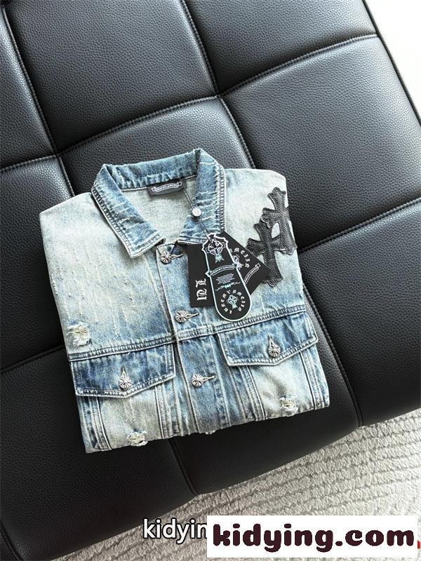 CHROME HEARTS クロムハーツ コピー デニムジャケット ヴィンテージ加工 無骨 トレンド 2026新作-7