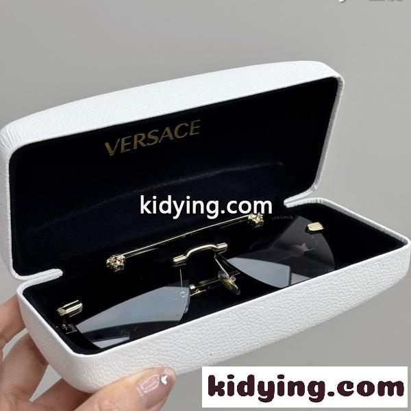 VERSACE コピー ヴェルサーチ コピー メデューサチタンフレームサングラス リムレスデザイン UVカット ラグジュアリーアイウェア-1