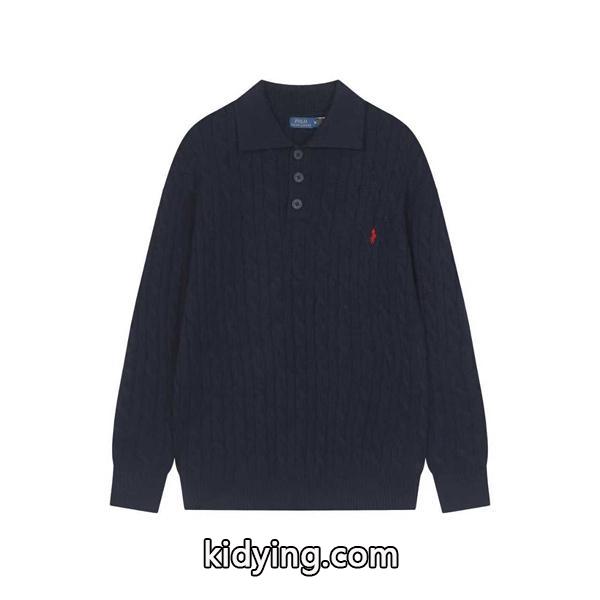 Polo Ralph Lauren ポロ ラルフローレン コピー ニット ポロシャツ メンズ 長袖 セーター 秋冬 シンプル-2