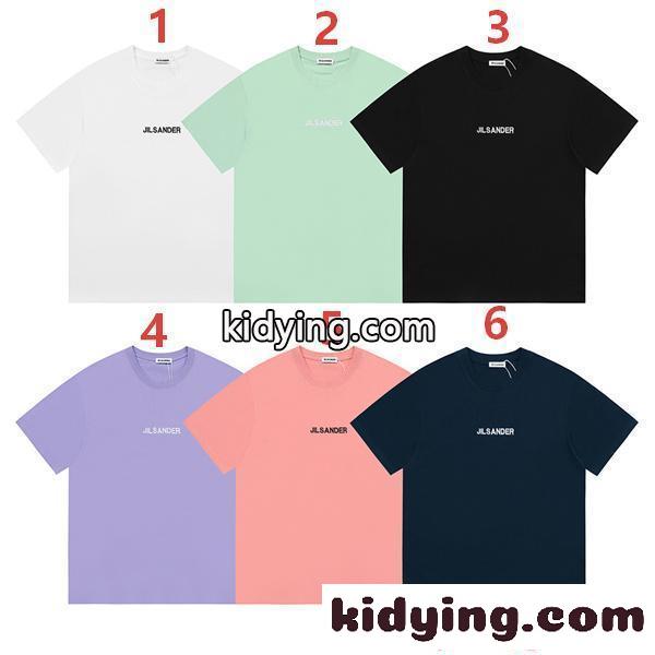 上質 ロゴプリント ジルサンダー Tシャツ ネイビー 半袖 ミニマル JIL SANDER コピー-2