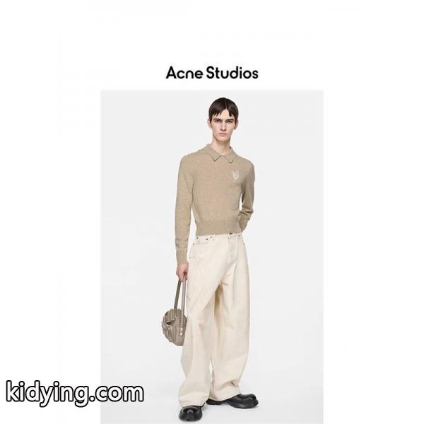 ダークグレー × ベージュ POLO セーター ストゥディオズ Acne Studios 偽物 秋冬洗練された 注目-1