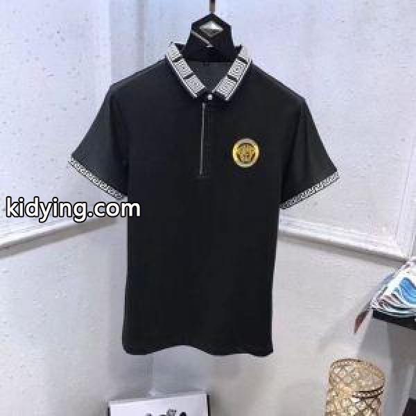 ヴェルサーチ 通販VERSACE赤字超特価格安男性用通勤用上品柔らかいカジュアルｔシャツブラックホワイトブルー-1