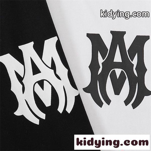 アミリ AMIRI コピー Tシャツ 半袖 メンズ バックロゴ フロントロゴ プリントT クルーネック ブラック ホワイト ストリート系-5