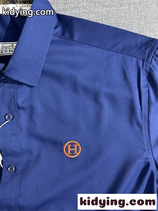 長袖シャツ HERMES メンズ シンプルデザイン ビジネスカジュアル 上品 エルメス コピー-3