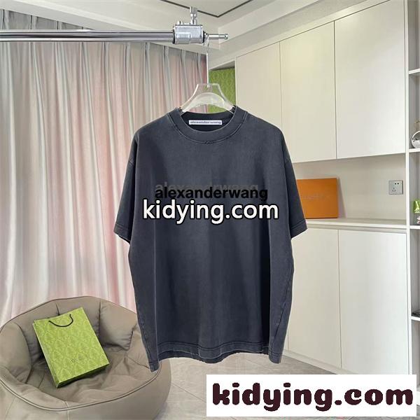 アレキサンダーワン コピー ロゴTシャツ Alexander wang ミニマルデザイン オーバーフィット シンプル-0