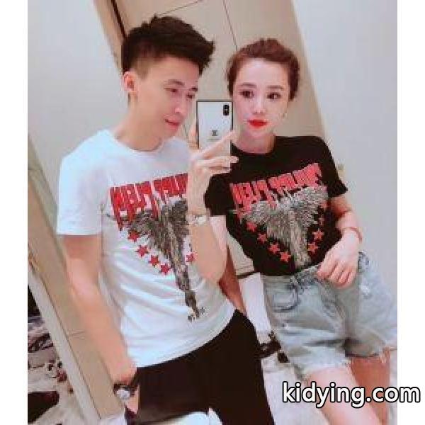 今話題沸騰の大人気PHILIPP PLEINフィリッププレイン激安プリント男女兼用クルーネック半袖Tシャツ-0