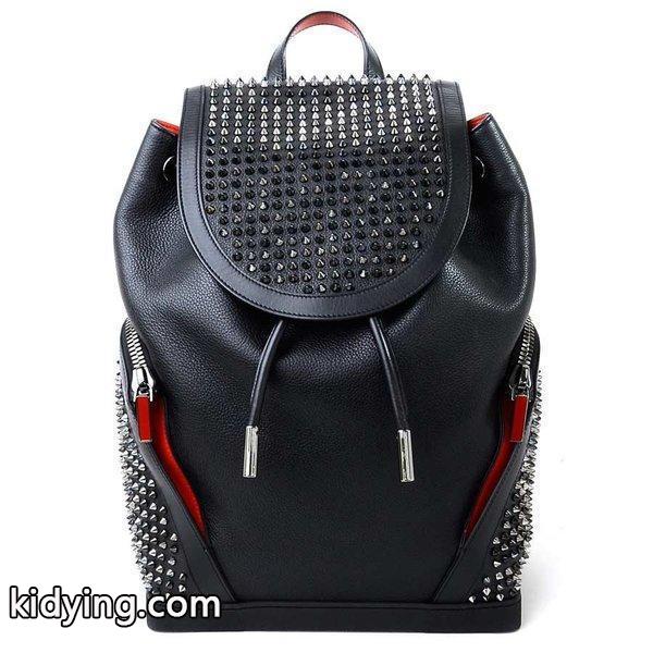 【美品】クリスチャンルブタン Christian Louboutin リュック レザーxスタッズ ブラックxレッドxシルバー :95184:ブランドバリュー - 通販ショッピング-0