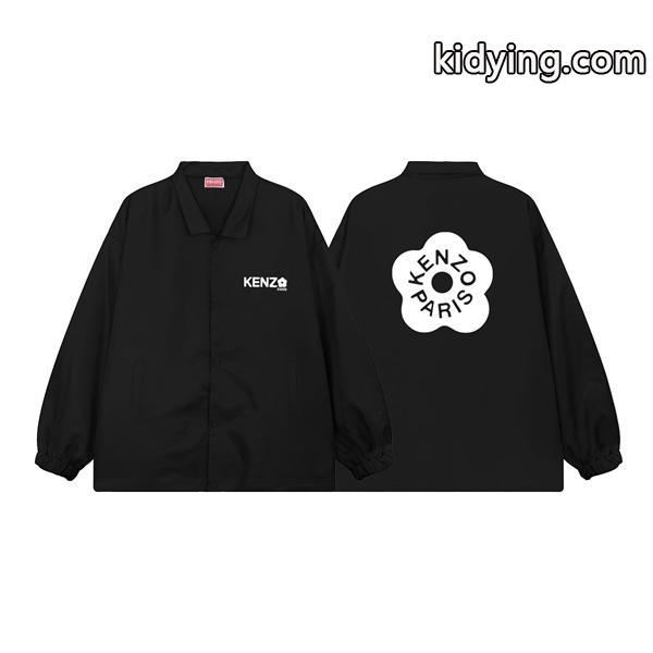 ケンゾー ブラック ホワイトフラワー KENZOロゴ ジャケット コピー 秋冬 清潔感 当店イチオシ-0