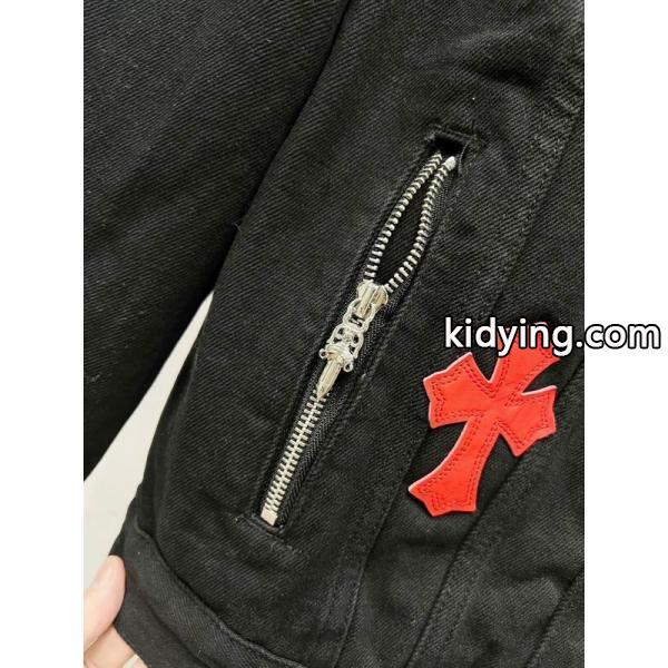 クロムハーツ スーパーコピー 高級 洗練 デニムジャケット クロスパッチ ボア襟 CHROME HEARTS-1