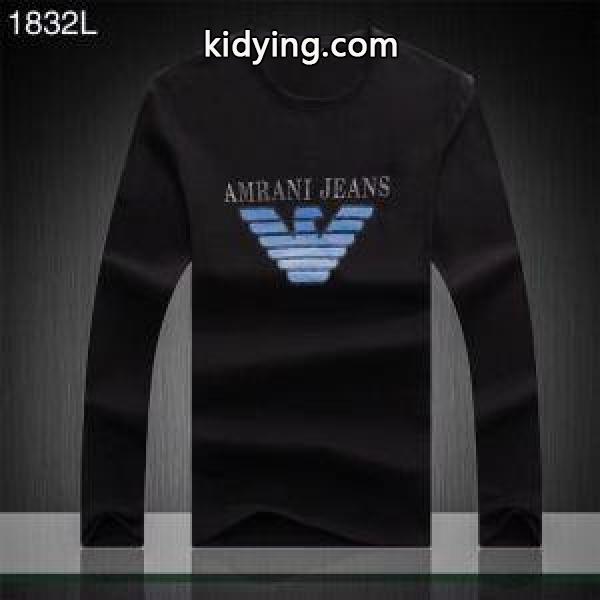 アルマーニ コピーブランドプリントロゴ付きtシャツ人気定番大人気メンズ長袖コットン大人カジュアルソフト清潔感tシャツ-0