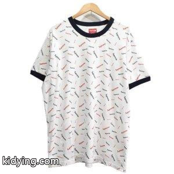 SUPREME 18AW Scatter Ringer Tシャツ ホワイト お手頃高品質な人気ブランド-0
