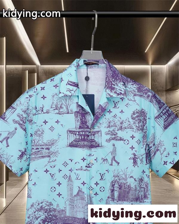 半袖シャツ 爽やか 配色美 シルエット綺麗 トレンド感 LOUIS VUITTON ルイヴィトン スーパーコピー-2