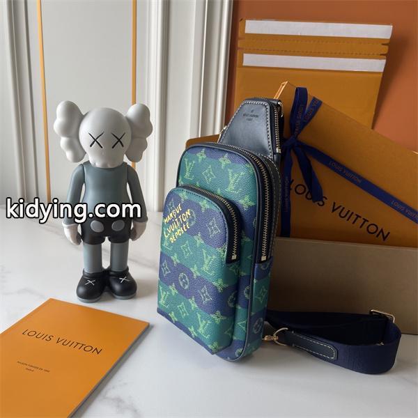 LOUIS VUITTON 偽物 個性 高級 ブルーグリーン モノグラム スリングバッグ ルイヴィトン-2