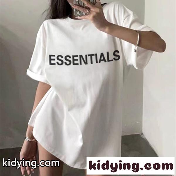 ESSENTIALS レディース Tシャツ オーバーサイズ ゆったりシルエット シンプル 韓国 エッセンシャルズ コピー-0