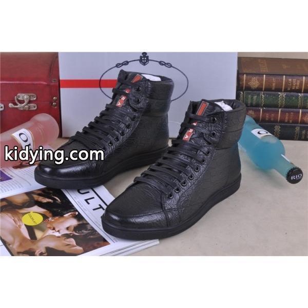 超人気美品 2013-14秋冬 PRADA プラダ ショートブーツ 靴 BLACK_スニーカー、靴_メンズファッション_スーパーコピーブランド激安通販 専門店-0
